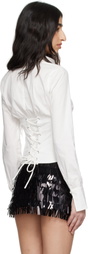 GUIZIO White Tailored Corset Long Sleeve Shirt
