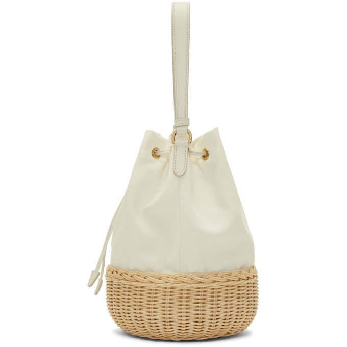 Prada straw outlet bucket bag