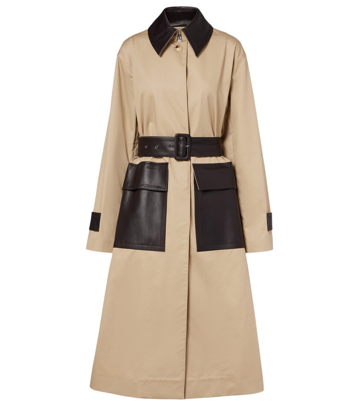 Photo: Joseph Zaman leather-trimmed cotton trench coat