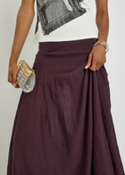 Rabanne Merino Wool and Silk-blend Maxi Skirt Aubergine