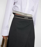 Loewe Asymmetric wool midi skirt