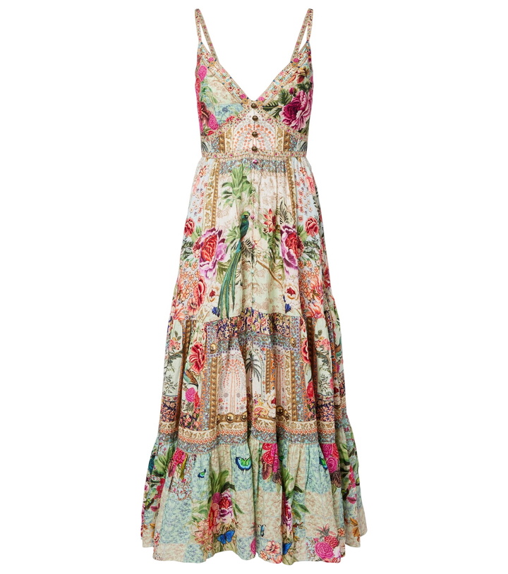 Photo: Camilla Embellished floral linen maxi dress