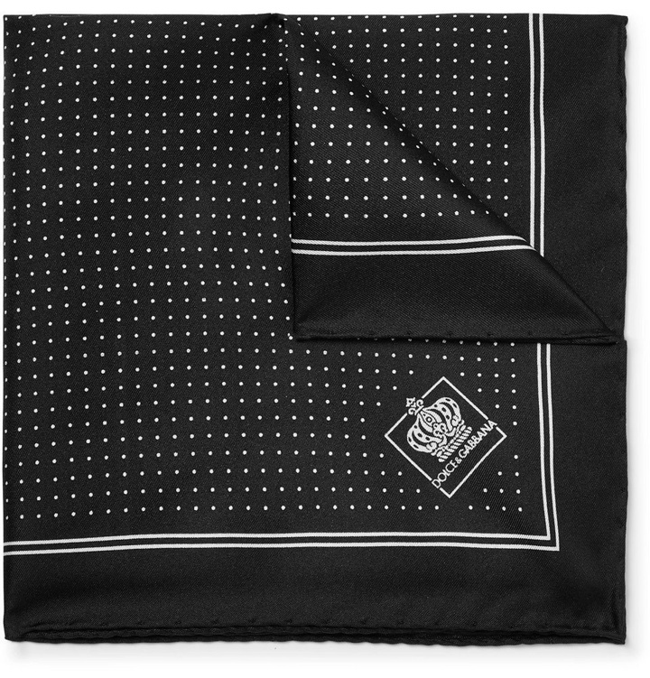 Photo: Dolce & Gabbana - Pin-Dot Silk-Twill Pocket Square - Black