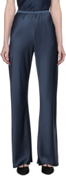 Silk Laundry Navy Bias-Cut Lounge Pants