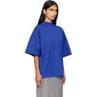 Jil Sander Blue Cotton Mock-Neck T-shirt