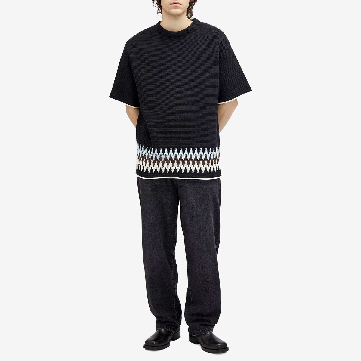 Jil Sander+ Men's Jil Sander Plus Knit T-Shirt in Black/Haze