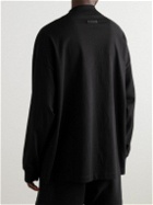 FEAR OF GOD ESSENTIALS - Logo-Appliquéd Cotton-Jersey Mock-Neck T-Shirt - Black