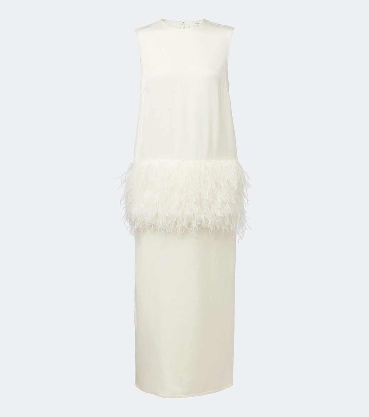 Loulou de Saison Sonia feather-trimmed midi dress