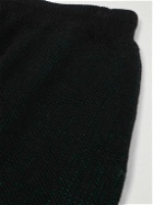 The Elder Statesman - Caribe Straight-Leg Jacquard-Knit Cotton-Blend Shorts - Black