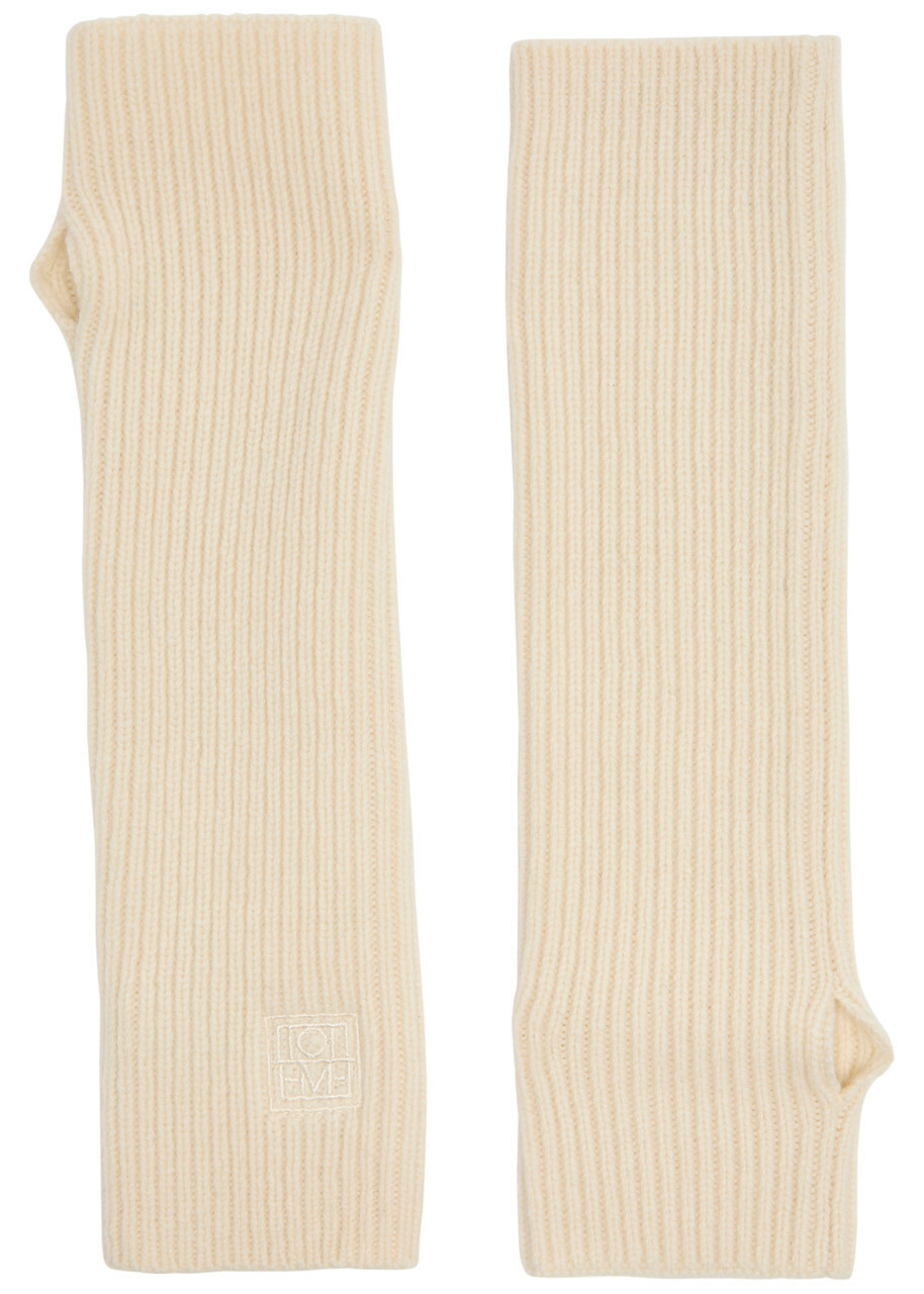 Toteme Wool-blend Fingerless Gloves - White - One Size