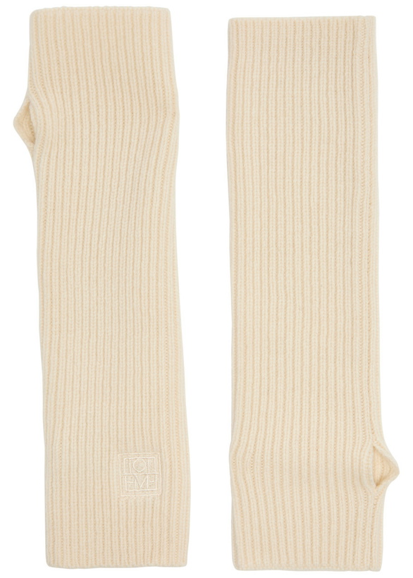 Photo: Toteme Wool-blend Fingerless Gloves - White - One Size