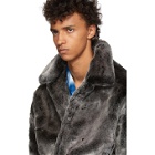 Doublet Grey Hand-Painted Faux-Fur Husky Jacket