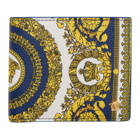 Versace White and Blue Heritage Bifold Wallet