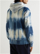 Polo Ralph Lauren - Logo-Embroidered Tie-Dyed Cotton-Blend Jersey Hoodie - Blue