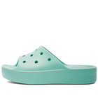 Crocs Classic Platform Slide in Jade Stone