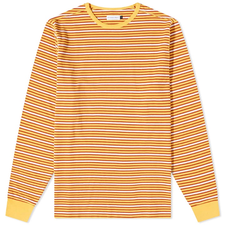 Photo: Pop Trading Company Men's Long Sleeve Stripe Logo T-Shirt in Citrus