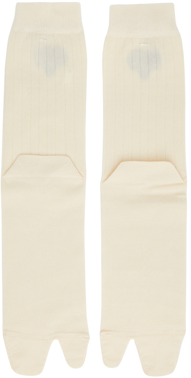 Maison Margiela Off-White & Blue Aries Bootleg Socks Maison Margiela