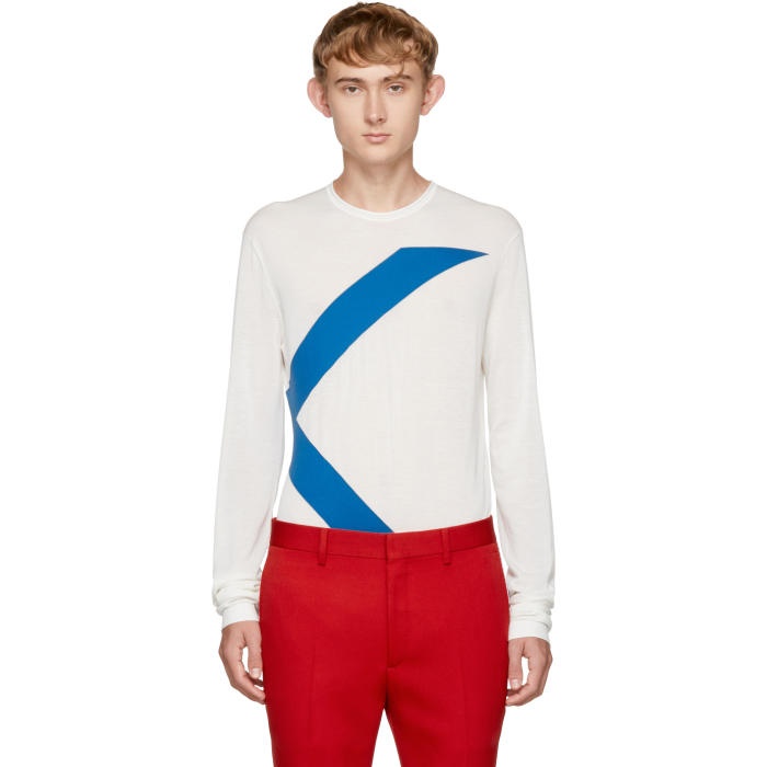 Photo: Calvin Klein 205W39NYC White Long Sleeve Logo T-Shirt