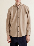 Purdey - Cutaway-Collar Wool and Cashmere-Blend Shirt - Neutrals