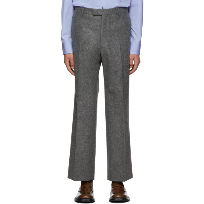 Photo: Prada Grey Wool Loden Classic Fit Trousers