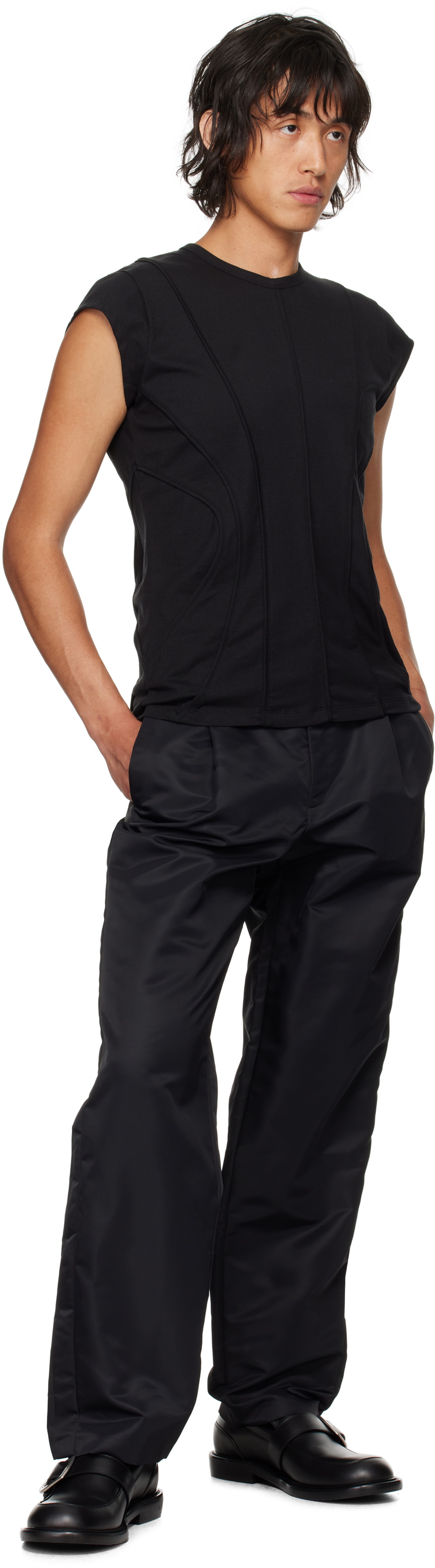 LGN Louis Gabriel Nouchi Black Corset Details Tank Top