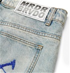 WHO DECIDES WAR by Ev Bravado - Testing You Flared Beaded Denim Jeans - Blue