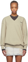 We11done Khaki Oversized Sweatshirt