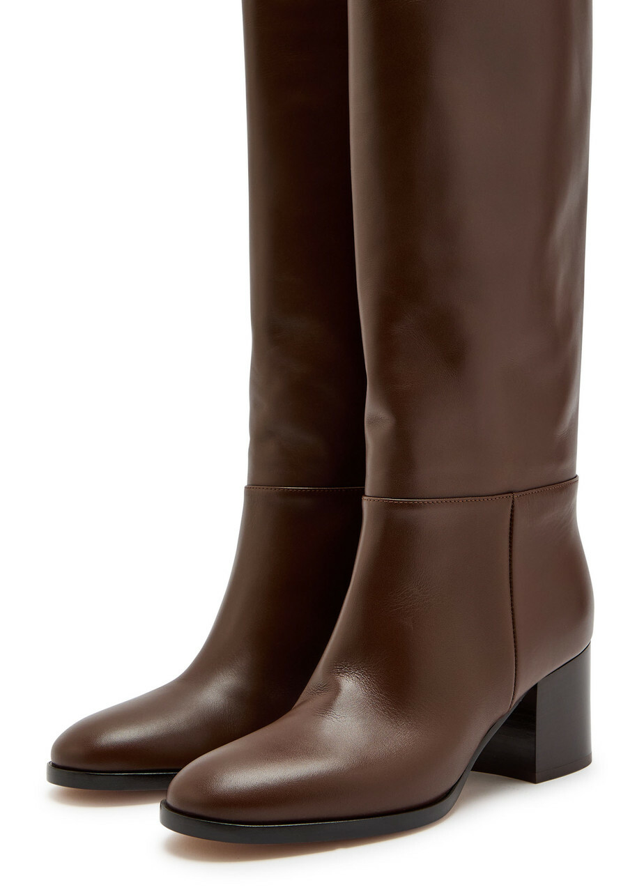 Gianvito Rossi Santiago 60 Leather Knee-high Boots Brown