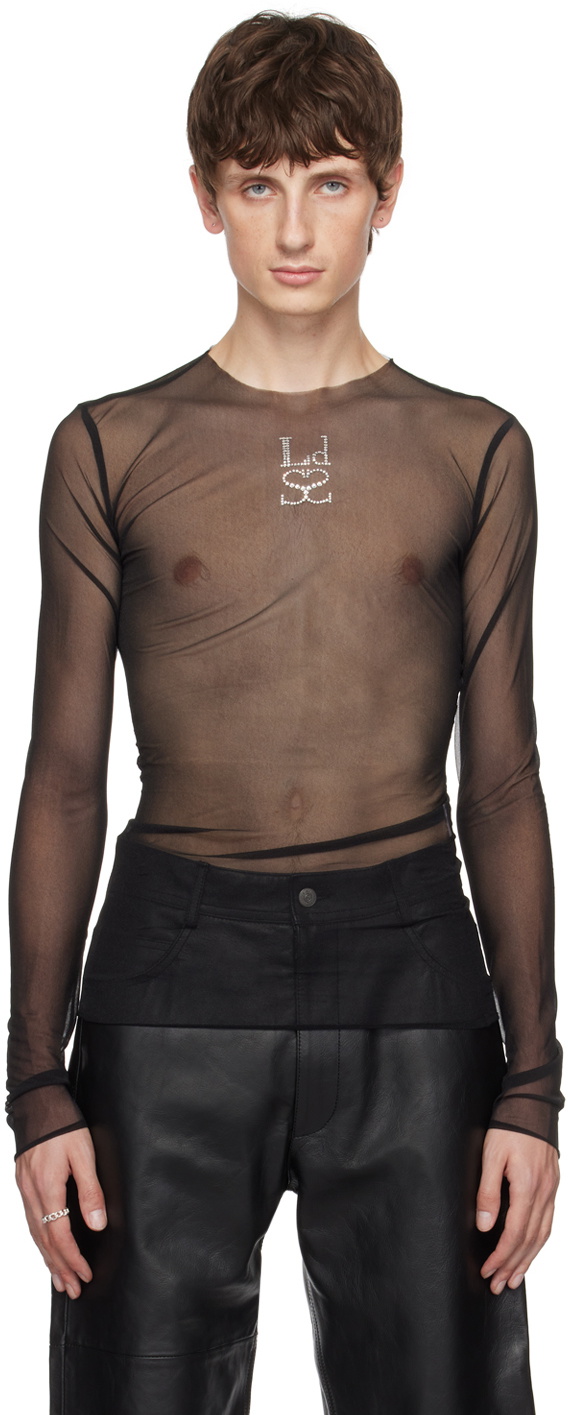 Ludovic de Saint Sernin Black Crystal Long Sleeve T-Shirt