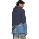Greg Lauren Navy 50/50 Denim Hoodie