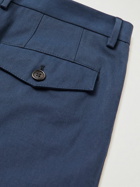 Brunello Cucinelli - Straight-Leg Pleated Cotton-Twill Trousers - Blue