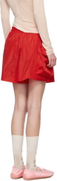 Simone Rocha Red Cargo Pocket Flare Shorts
