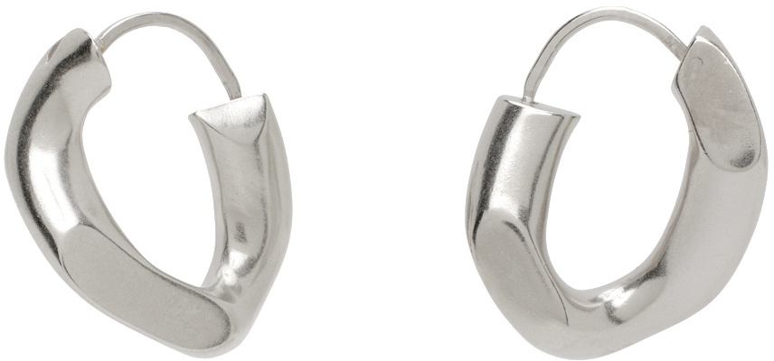 Maison Margiela Silver Single Curb Earrings