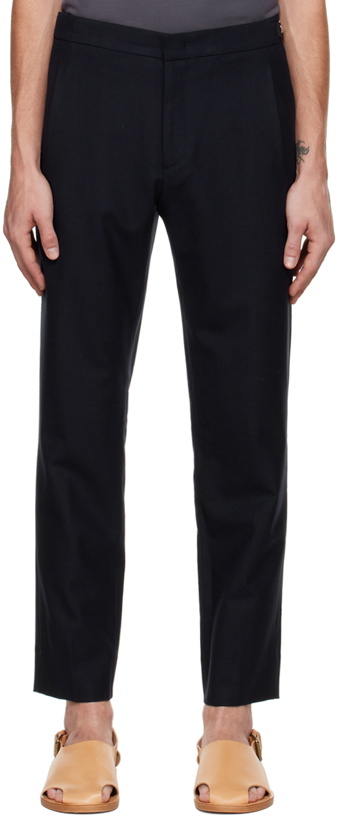 Photo: Solid Homme Navy Pleated Trousers