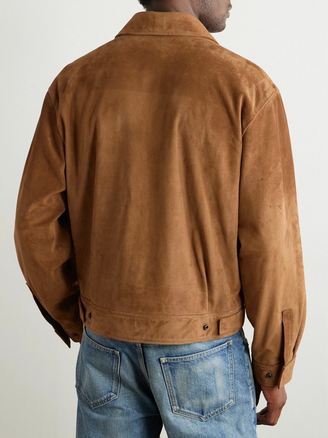 Nili Lotan - Majorca Suede Trucker Jacket - Brown