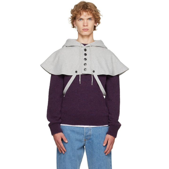 Photo: Dries Van Noten Gray Cape Hoodie