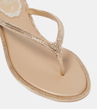 Rene Caovilla Diana embellished satin thong sandals