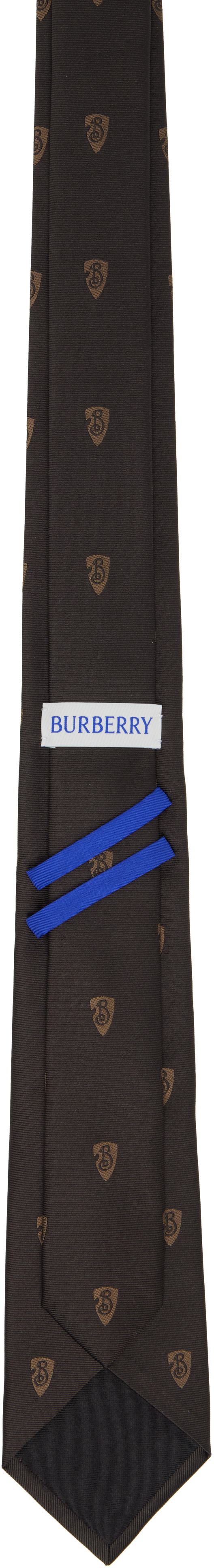 Burberry Brown B Shield Silk Tie