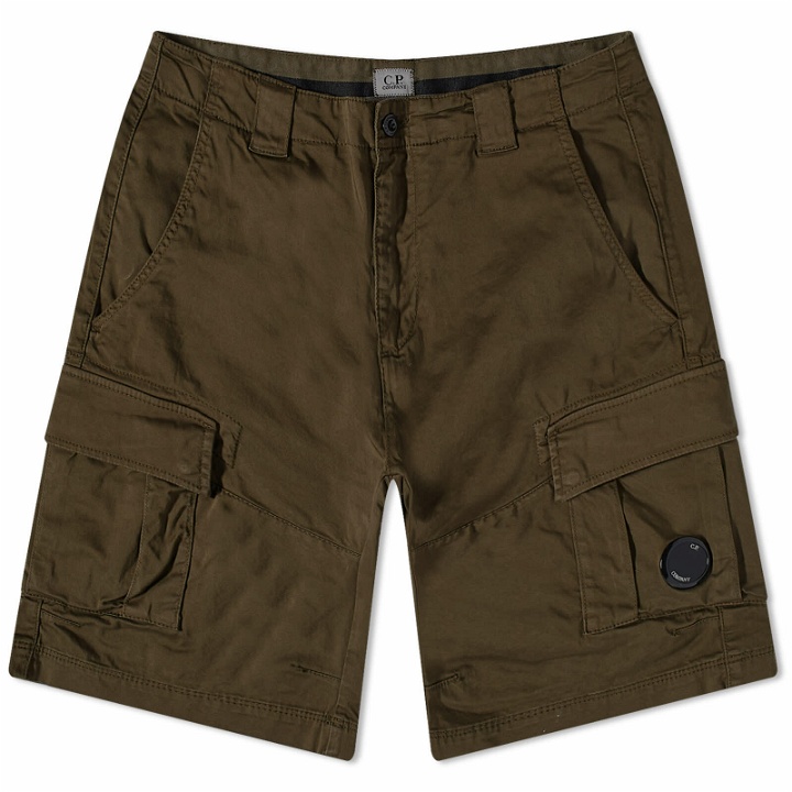 Photo: C.P. Company Men's Stretch Sateen Cargo Short in Ivy Green