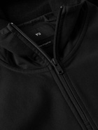 Y-3 - Panelled Organic Cotton-Blend Jersey and Ripstop Half-Zip Hoodie - Black