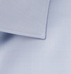 Brioni - Light-Blue Slim-Fit Cutaway-Collar Herringbone Cotton Shirt - Blue