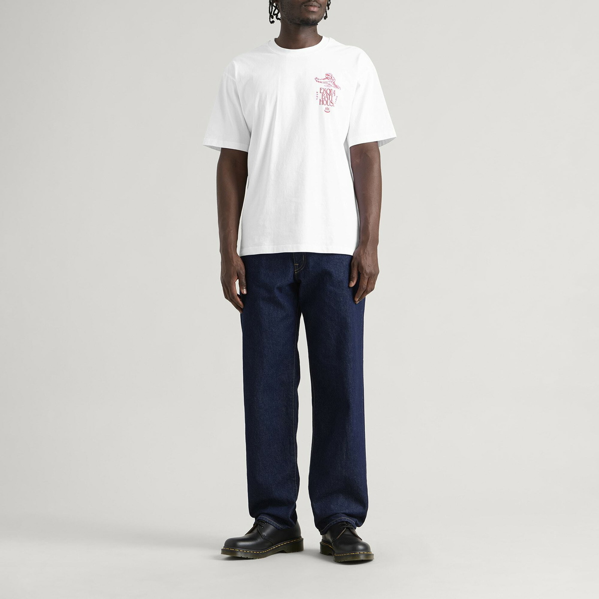 Edwin Men's Ekoda Bath House TS in White Garment Washed