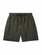 De Bonne Facture - Lounge Straight-Leg Linen Drawstring Shorts - Green