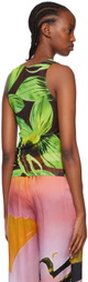 Louisa Ballou Green Graphic Tank Top