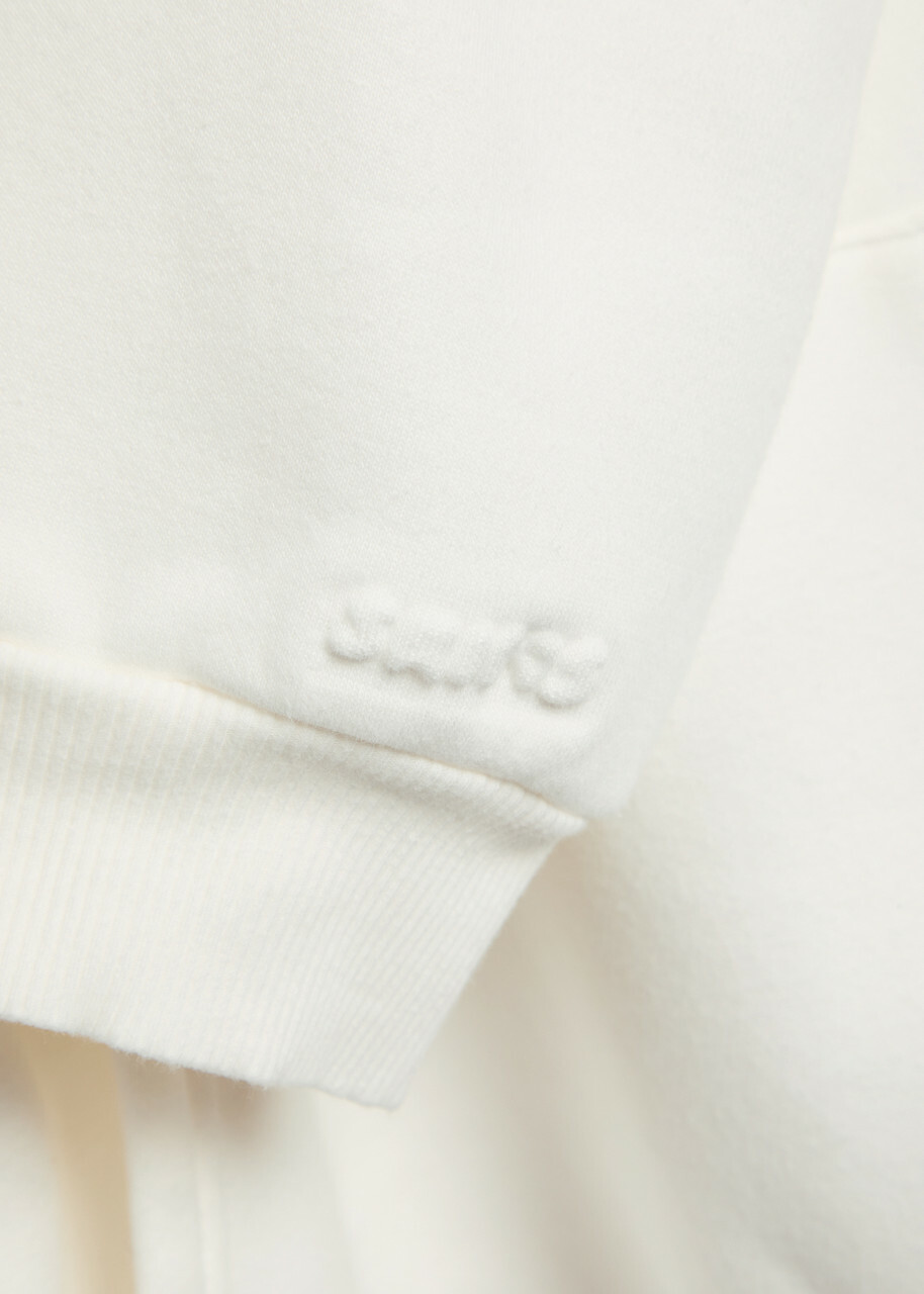Skims Classic Hooded Cotton-blend Sweatshirt Off White