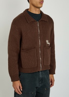 Cherry Los Angeles 1 Star Embroidered Cotton-knit Jacket Brown