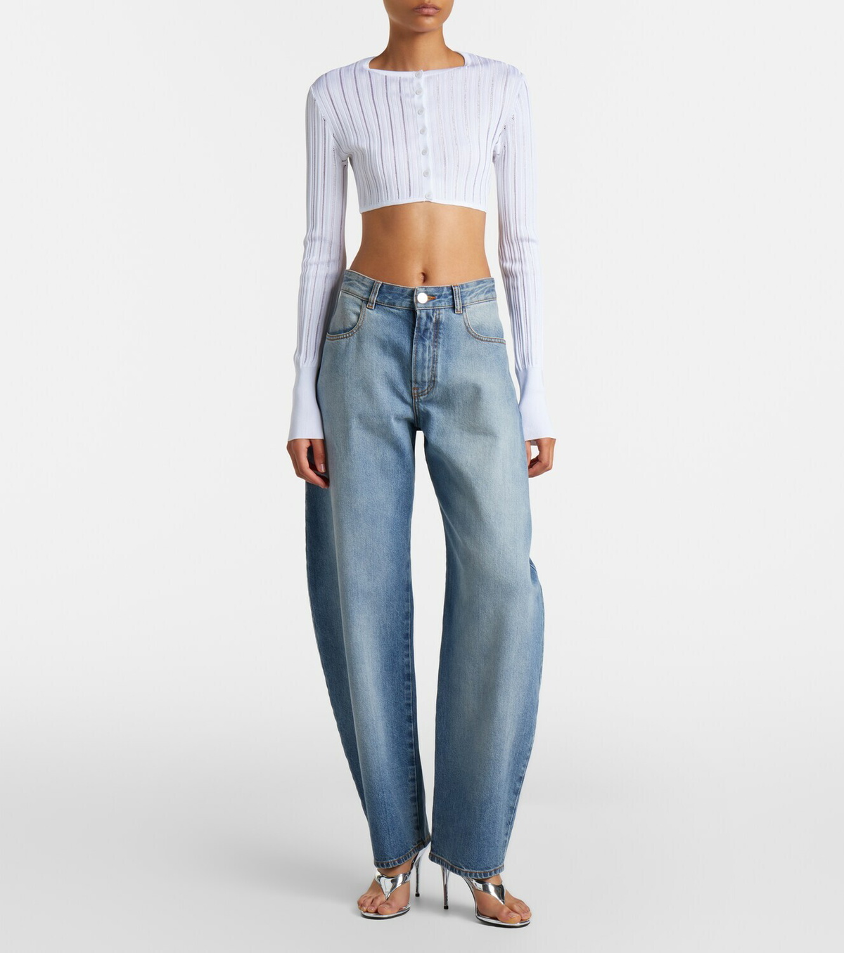 Alaïa Cropped knitted cardigan
