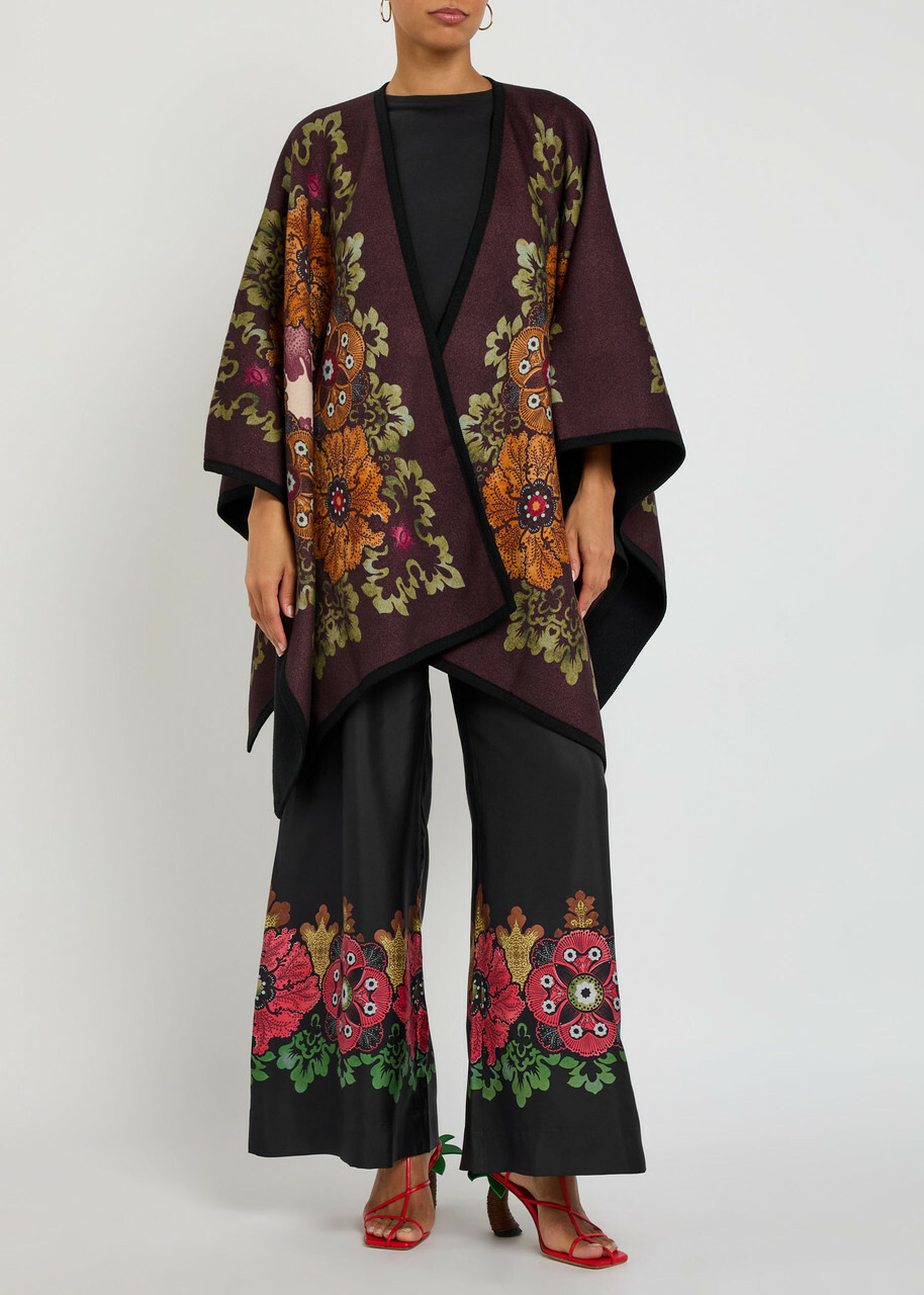 LA Double J Printed Silk Palazzo Wide-leg Trousers Multicoloured