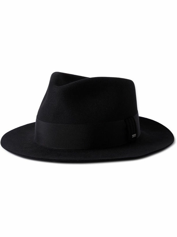 Photo: SAINT LAURENT - Felt and Grosgrain Fedora - Black