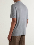 Hartford - Knitted Linen Polo Shirt - Gray